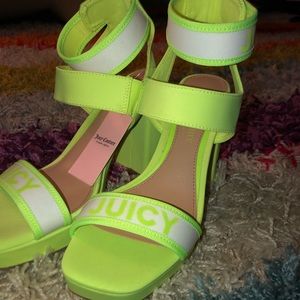 Neon Juicy Couture platform heels